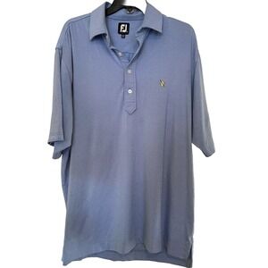 FootJoy Shirt Mens XL Short Sleeve Light Blue Golf Polo Performance Athletic